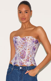 Lace Corset Top with Strapless Fit for Women