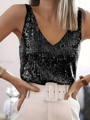 Kiki - Sleeveless Top with Sparkling Sequins