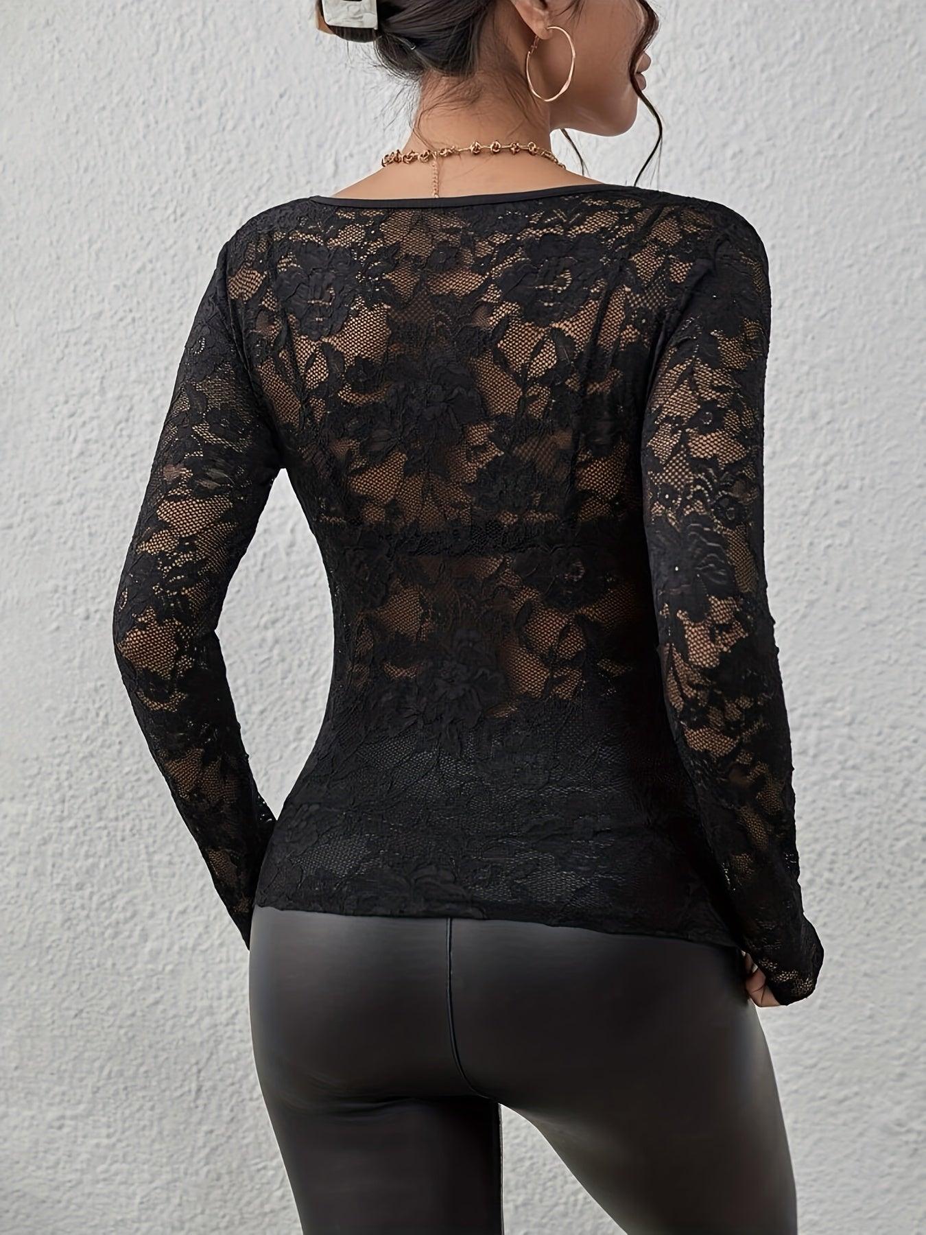 Annelot - Edge body with long sleeves and deep neckline