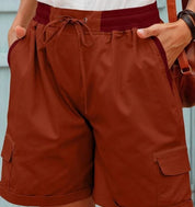 Casual Cargo Shorts with Elastic Waist for Women