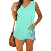 Loose V-Neck Sleeveless Top for Women