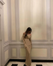Glitter off-shoulder maxi dress for women