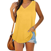 Loose V-Neck Sleeveless Top for Women