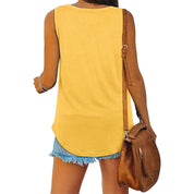 Loose V-Neck Sleeveless Top for Women