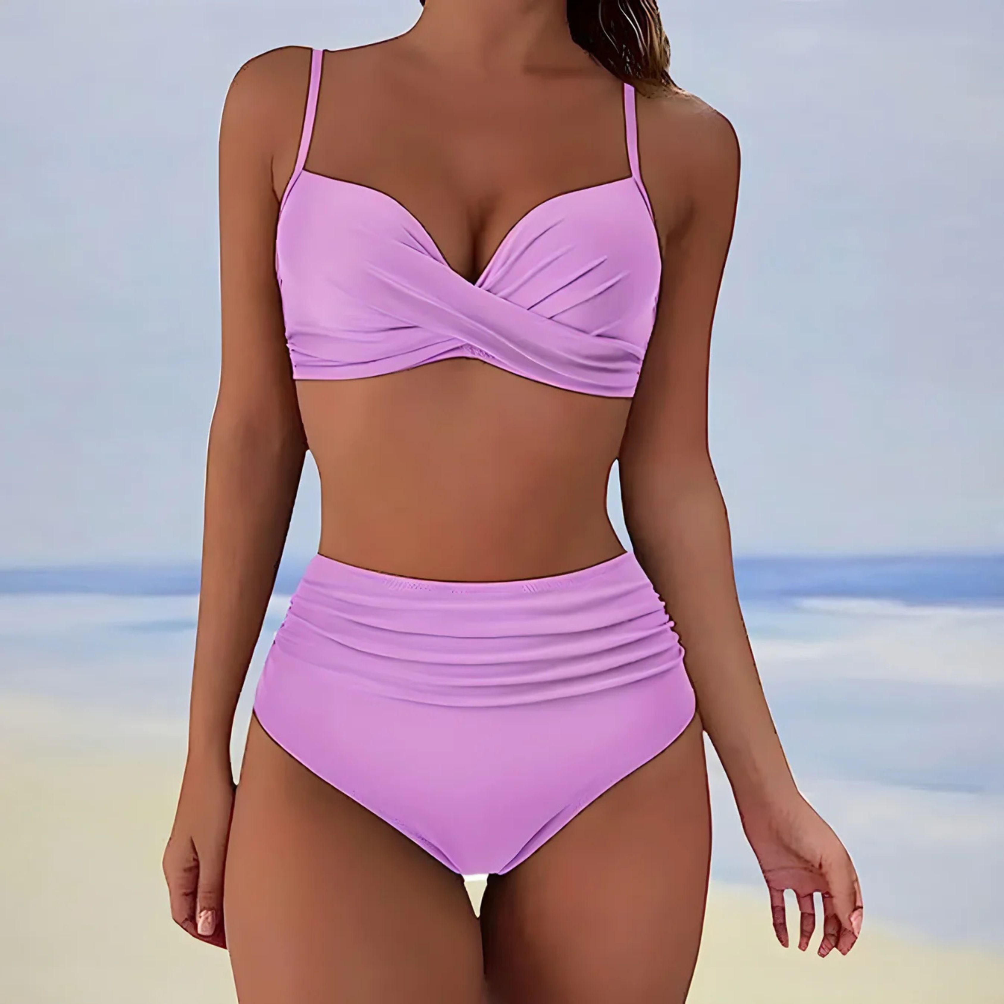 Push Up Bikini with High Waist for Women with Tummy Control