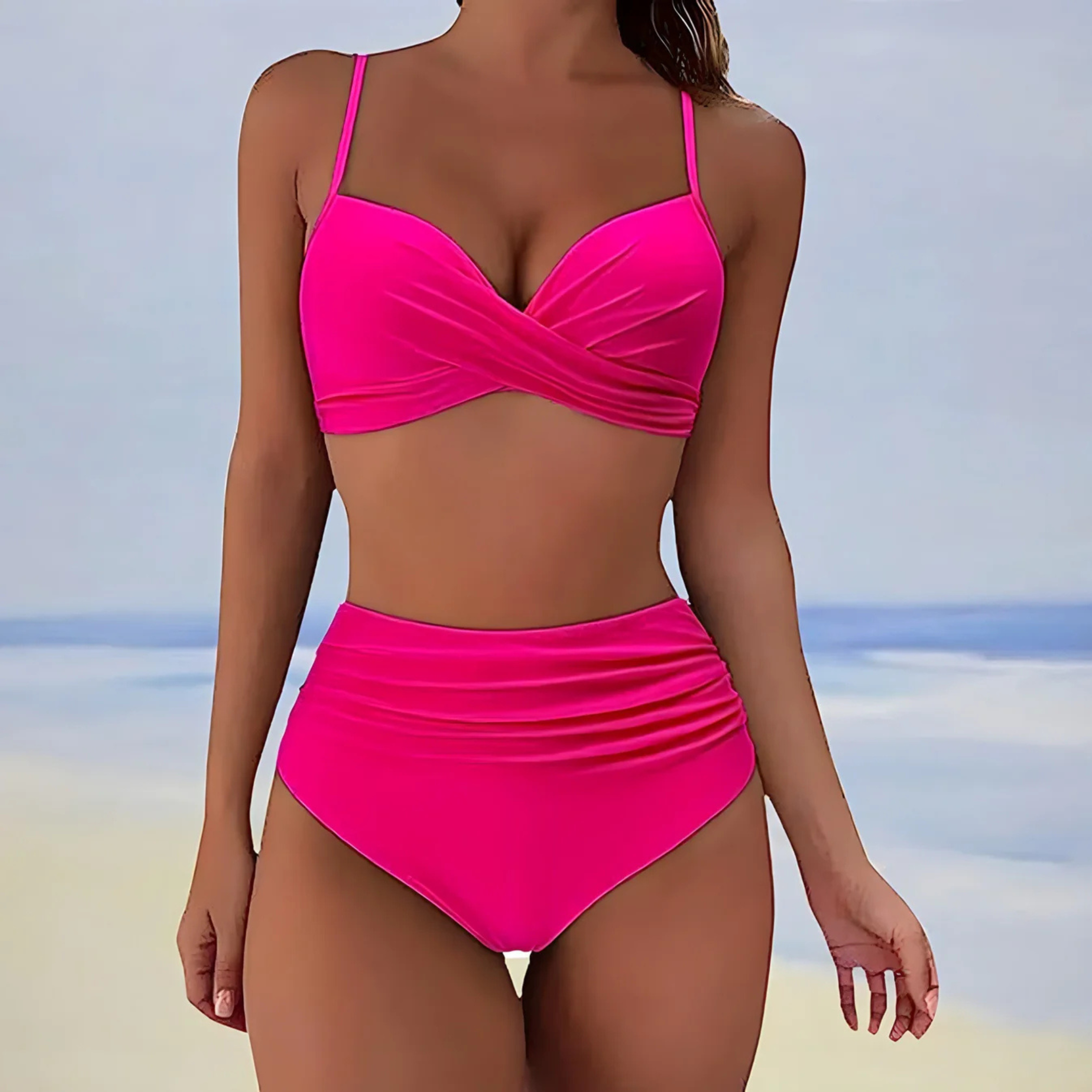 Push Up Bikini with High Waist for Women with Tummy Control