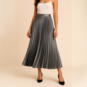 Stylish Midi Skirt with Flowing Pleats for Women