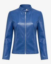 Fitted Women's Leather Jacket with Zipper