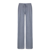Striped Lounge Pants for Women with Wide Legs and Elastic Waist