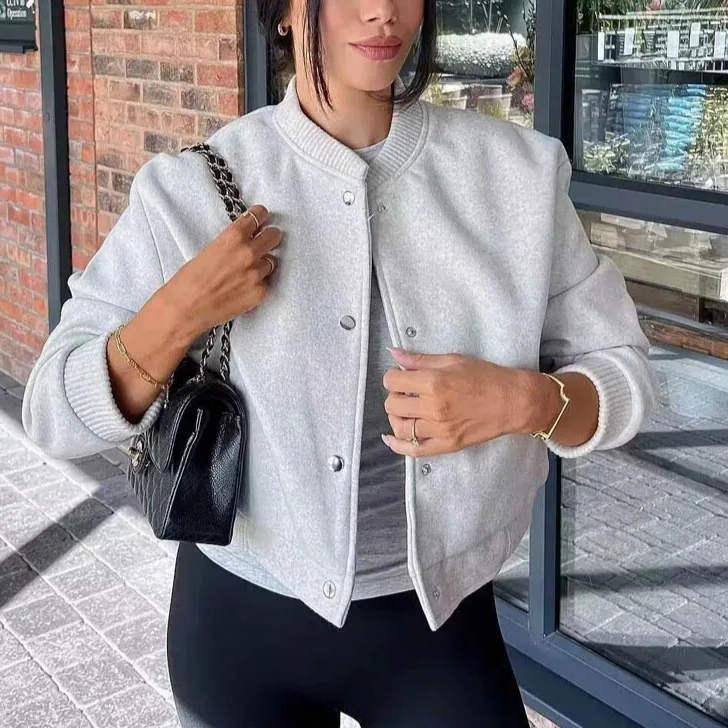 Soft Short Casual Bomber Jacket for Women