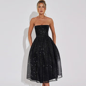 Isabeau - Chic glitter midi dress with subtle sequins