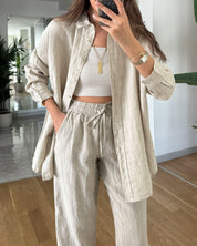 Loungewear Set for Women with Blouse and Pants and Loose Fit