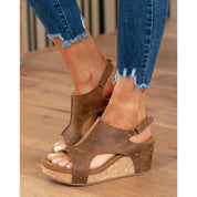 Wedge Sandals with Cork Sole and Platform Sole for Women
