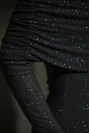 Glitter off-shoulder maxi dress for women