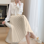 Stylish Midi Skirt with Flowing Pleats for Women