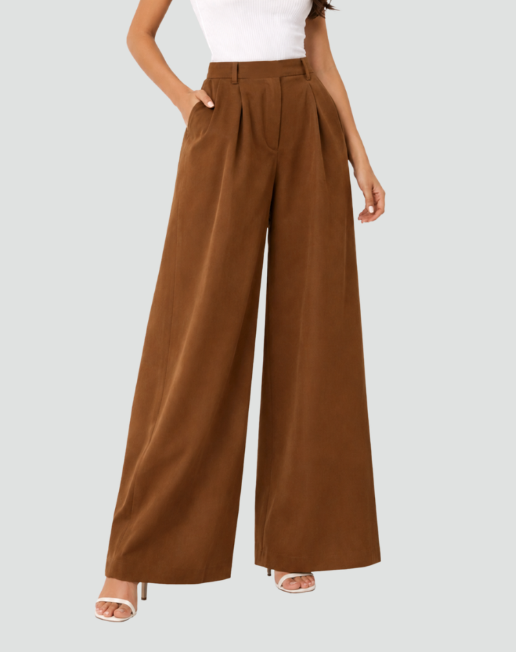 Women's Wide-Leg Pants with High Waist