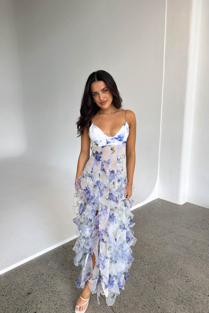 Women's Summer Floral Dress with Ruffles