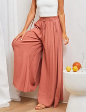 Palazzo Pants with High Waist and Elastic Waistband for Women