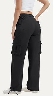 Women’s Cargo Pants with High Waist and Wide Legs