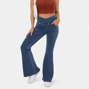 Flared Jeans for Women with High Waist and Stretch Fit