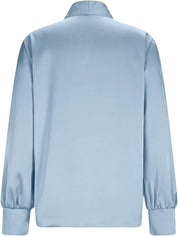 Elegant Women's Blouse with Bow Detail and Long Sleeves