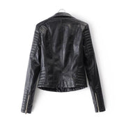 Black Leather Women's Jacket with Zip Pockets