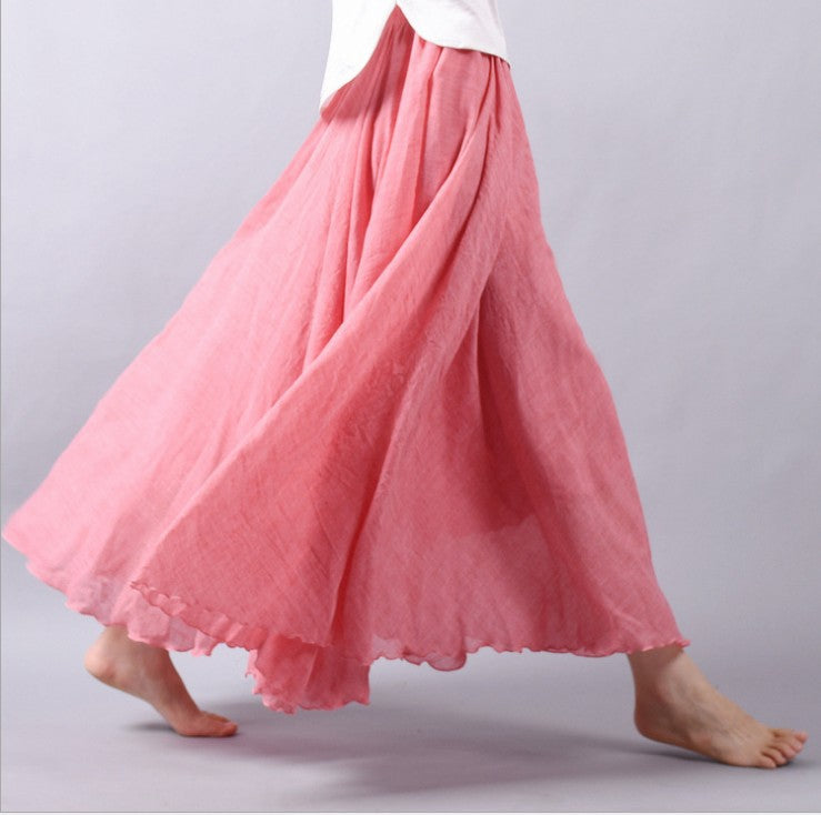 Soft Airy Women’s Maxi Skirt with Wide Flowing Pleats