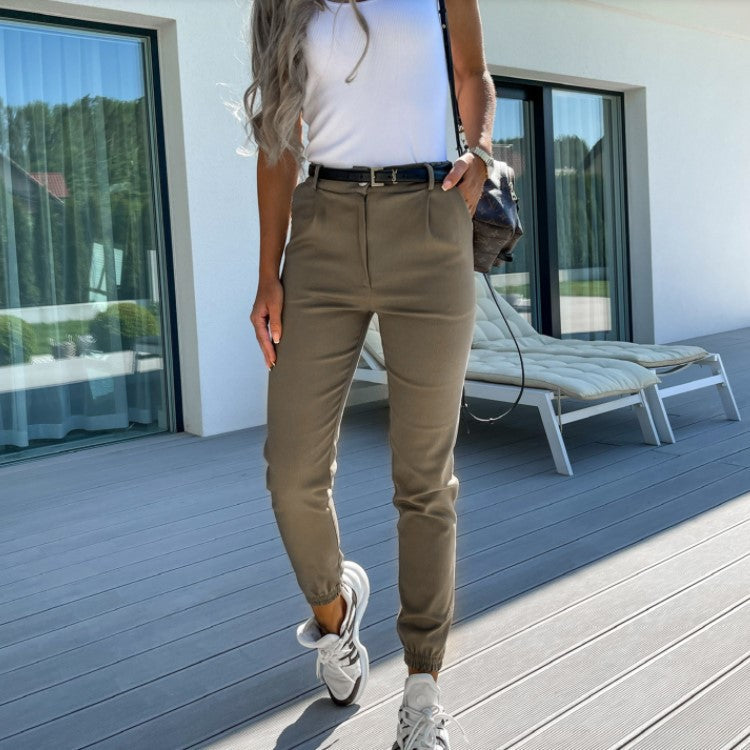 Stylish High-Waisted Chino Pants