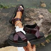 Comfort Sandals with Straps and Platform Sole