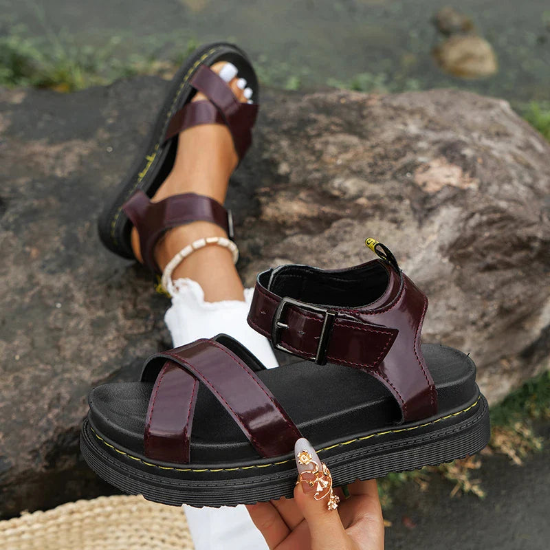 Comfort Sandals with Straps and Platform Sole