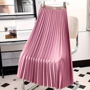 Stylish Midi Skirt with Flowing Pleats for Women