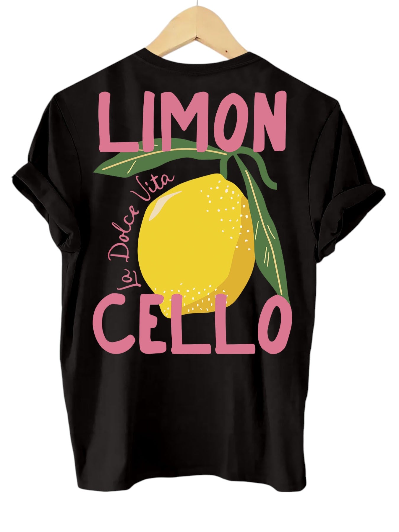 Comfortable T-Shirt for Women with Lemon Illustration and Back Print