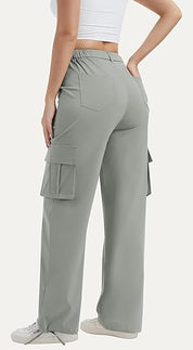 Women’s Cargo Pants with High Waist and Wide Legs