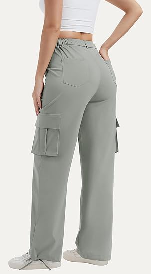 Women’s Cargo Pants with High Waist and Wide Legs