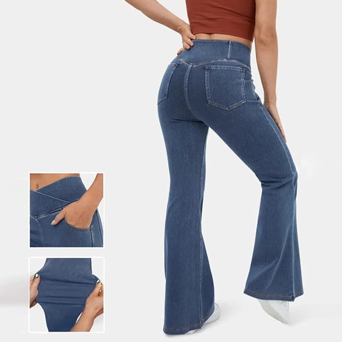 Flared Jeans for Women with High Waist and Stretch Fit