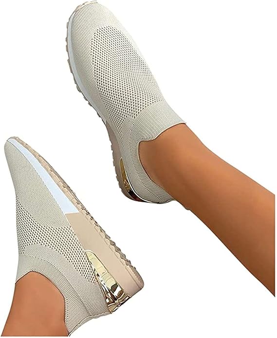 Aimee - Slip-On Sneakers with Gold Accents