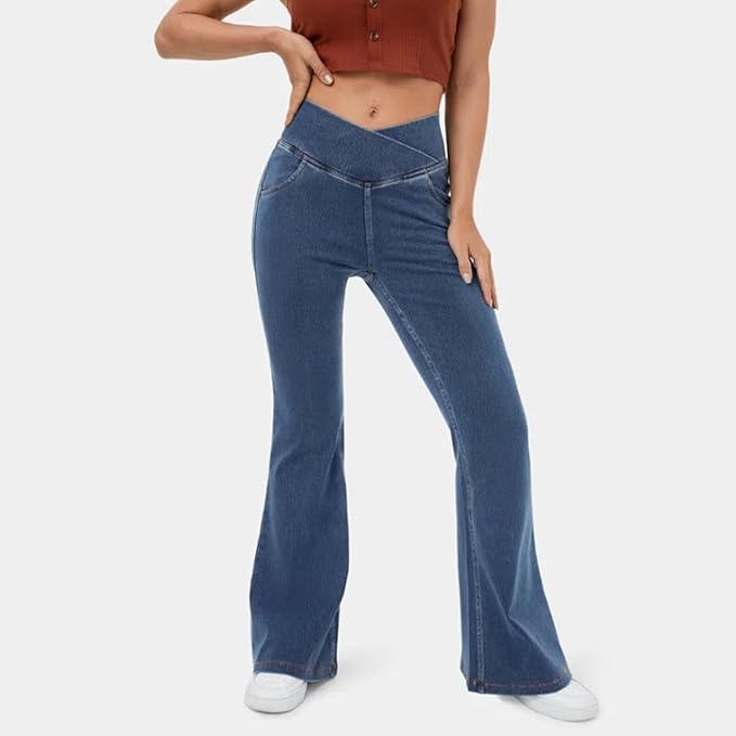 Flared Jeans for Women with High Waist and Stretch Fit