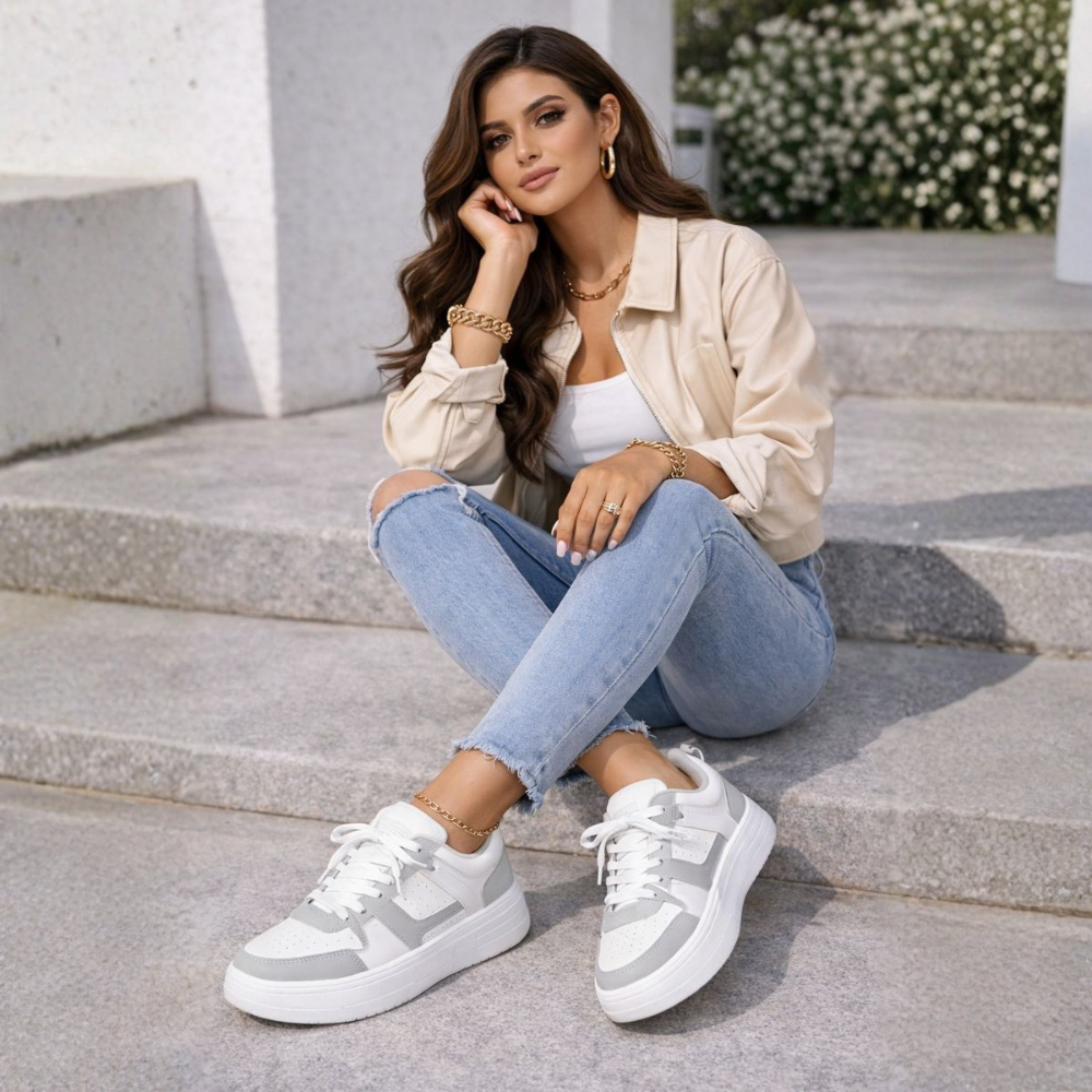 Sneakers for Women with Laces and Comfortable Sole