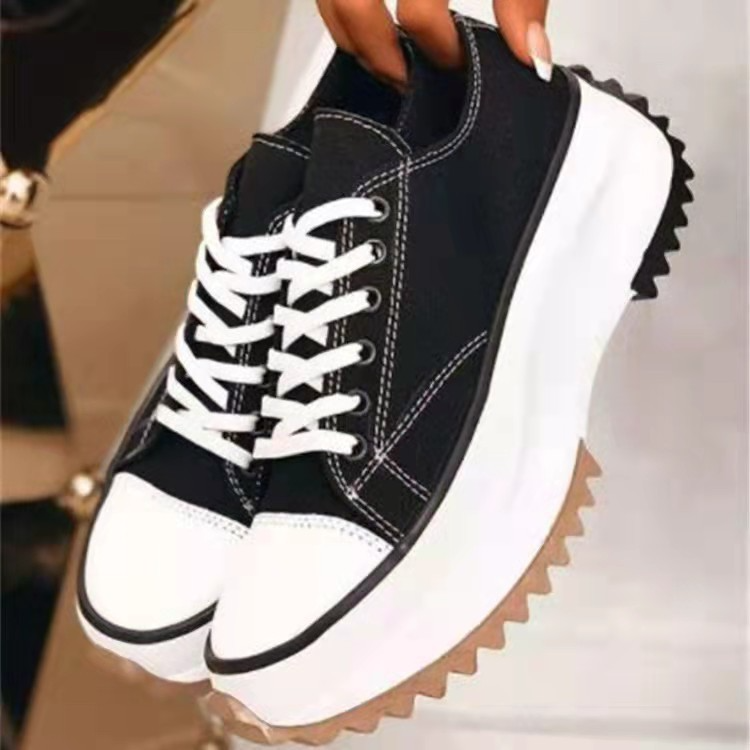 Trendy Platform Women’s Sneakers with Laces and Chunky Sole