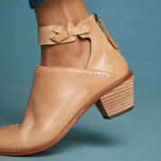 Elegant Ankle Boots with Open Heel and Block Heel for Women