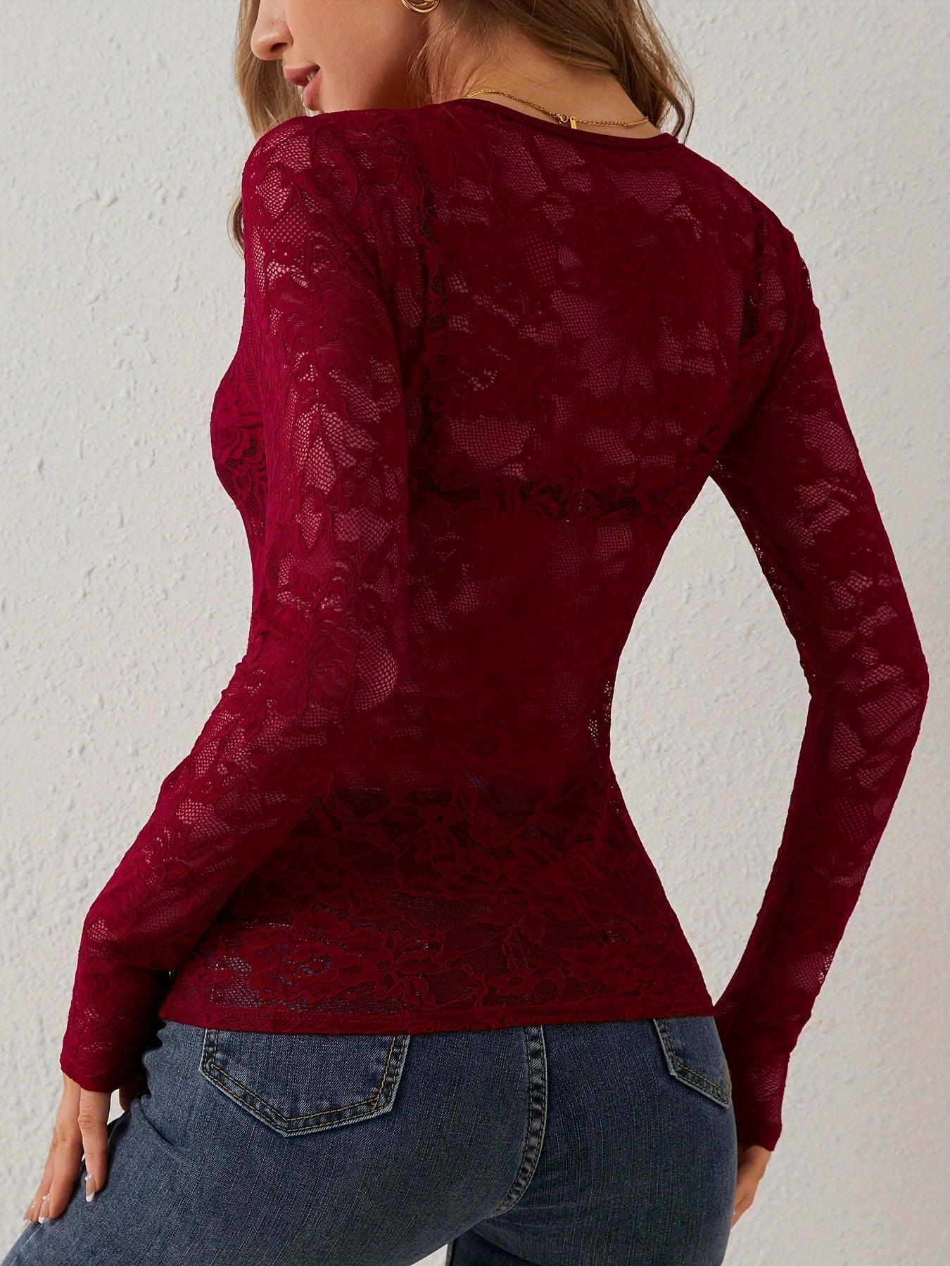 Annelot - Edge body with long sleeves and deep neckline