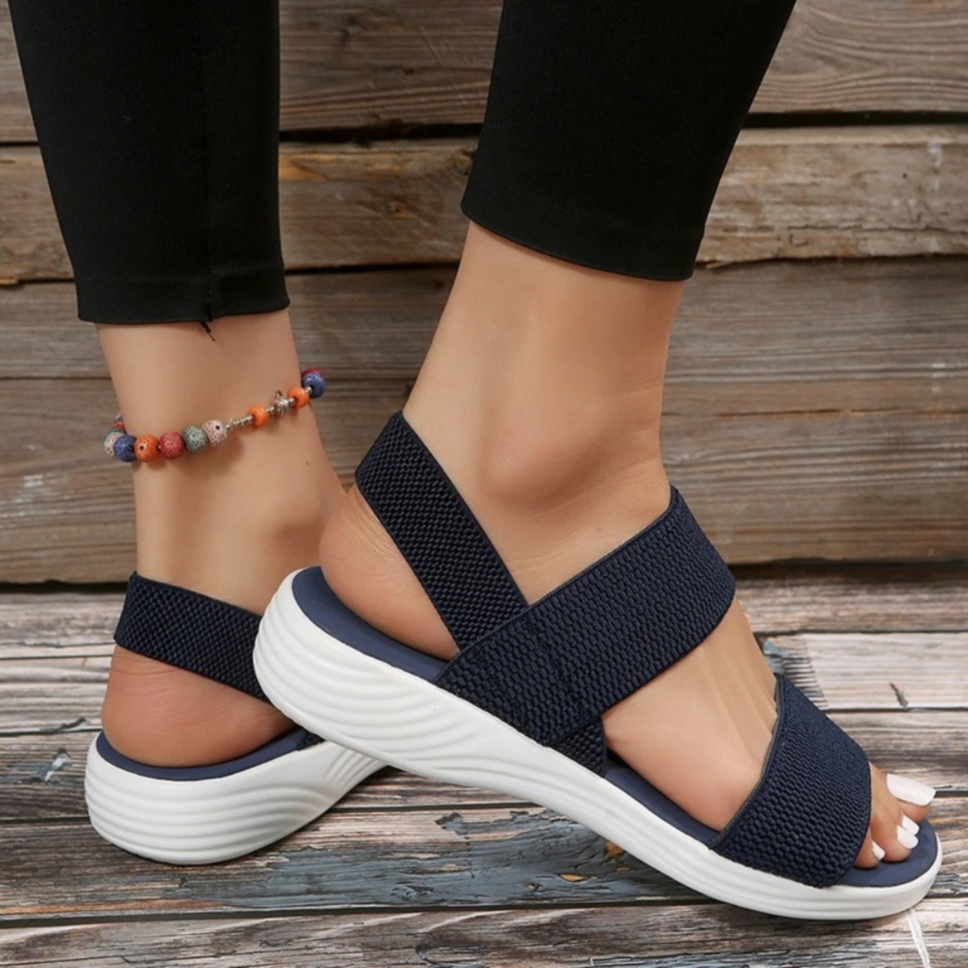 Walking Sandals with Elastic Band for Women in Summer
