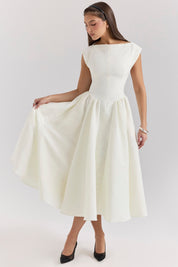 Lani - Elegant Midi Dress with Open Back