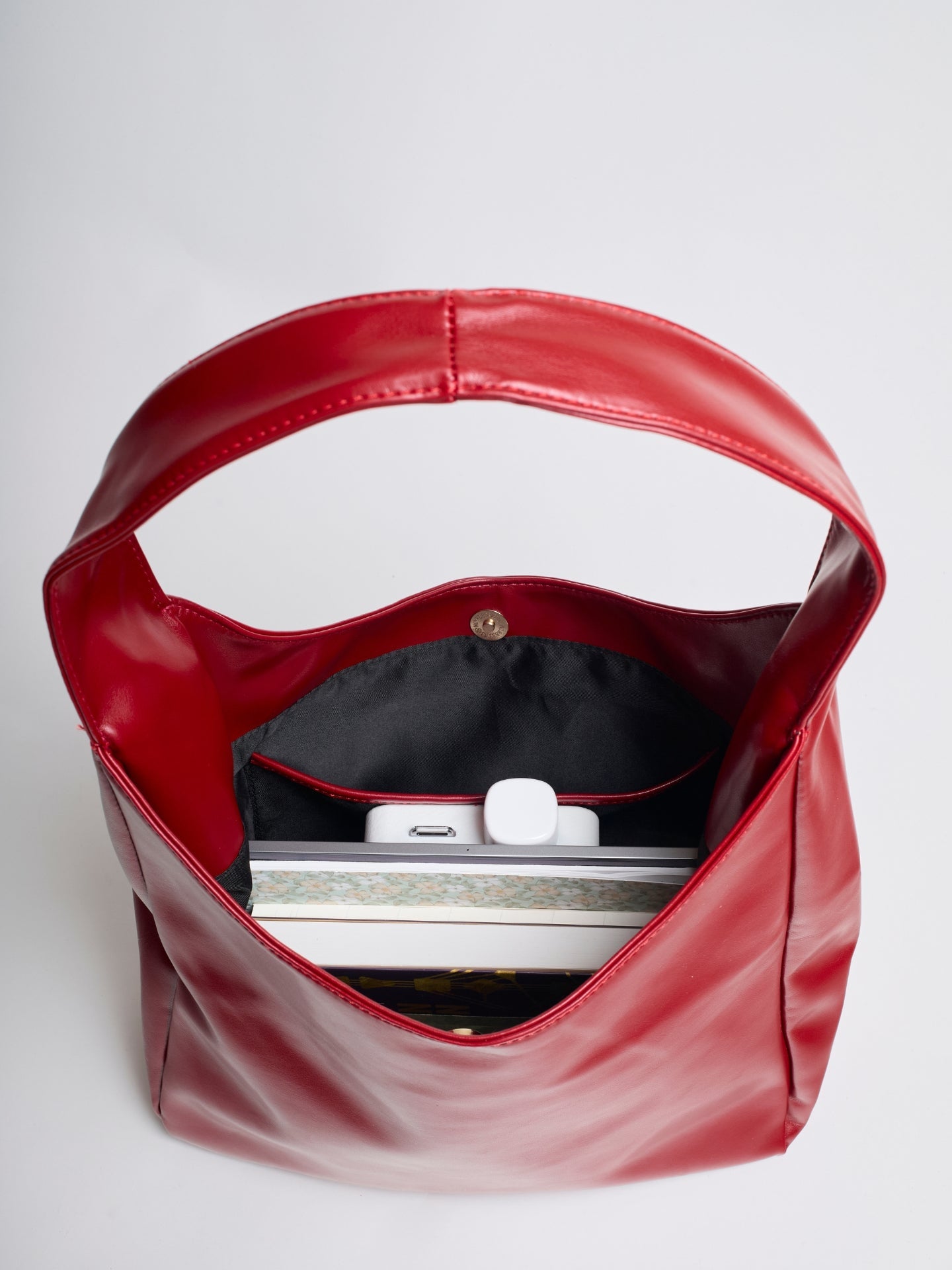 Minimalist Vegan Leather Hobo Shoulder Bag