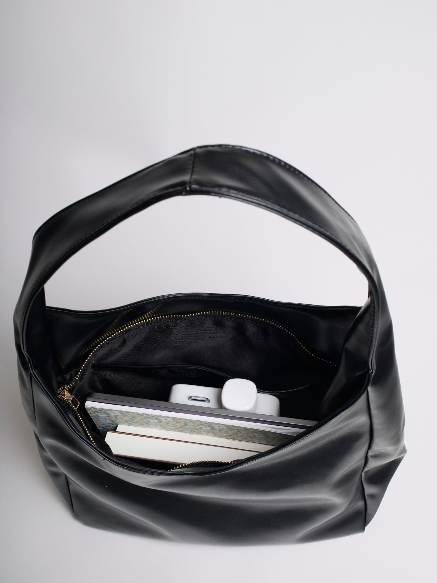 Minimalist Vegan Leather Hobo Shoulder Bag