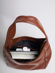 Minimalist Vegan Leather Hobo Shoulder Bag