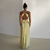 Celine - Sleeveless Evening Dress with V-Neck