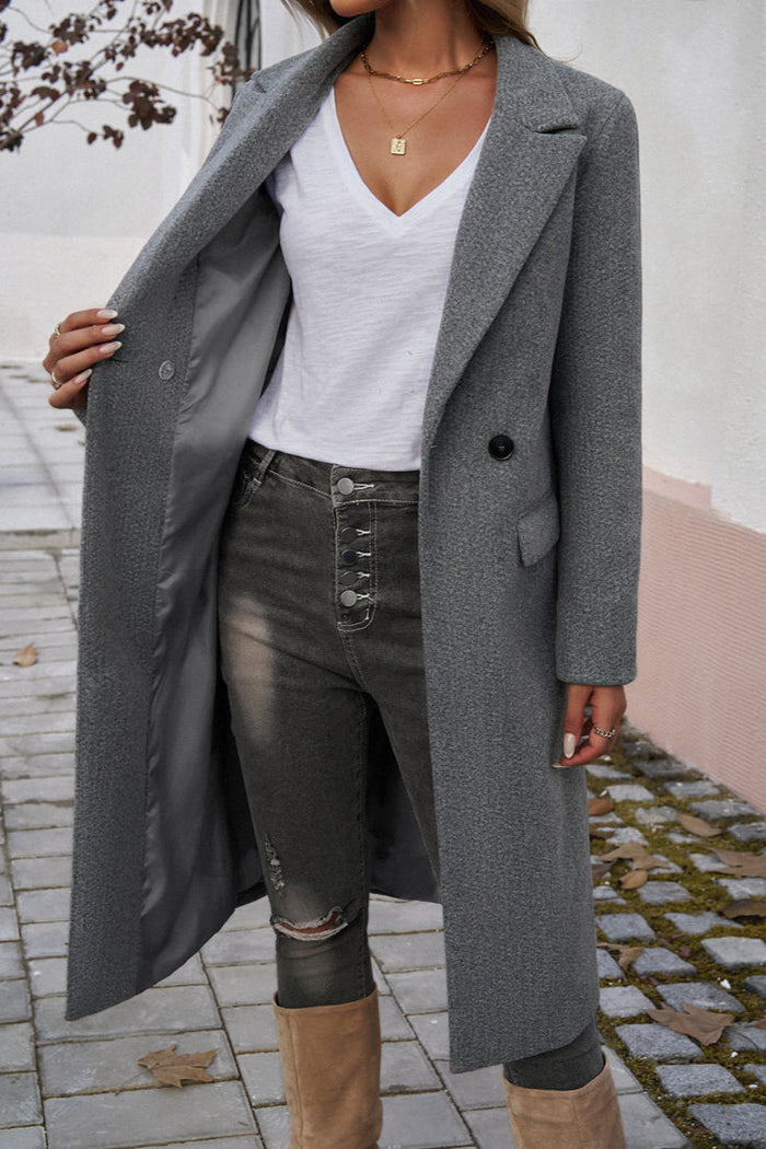 Elegant Women's Blazer Midcoat with Buttons