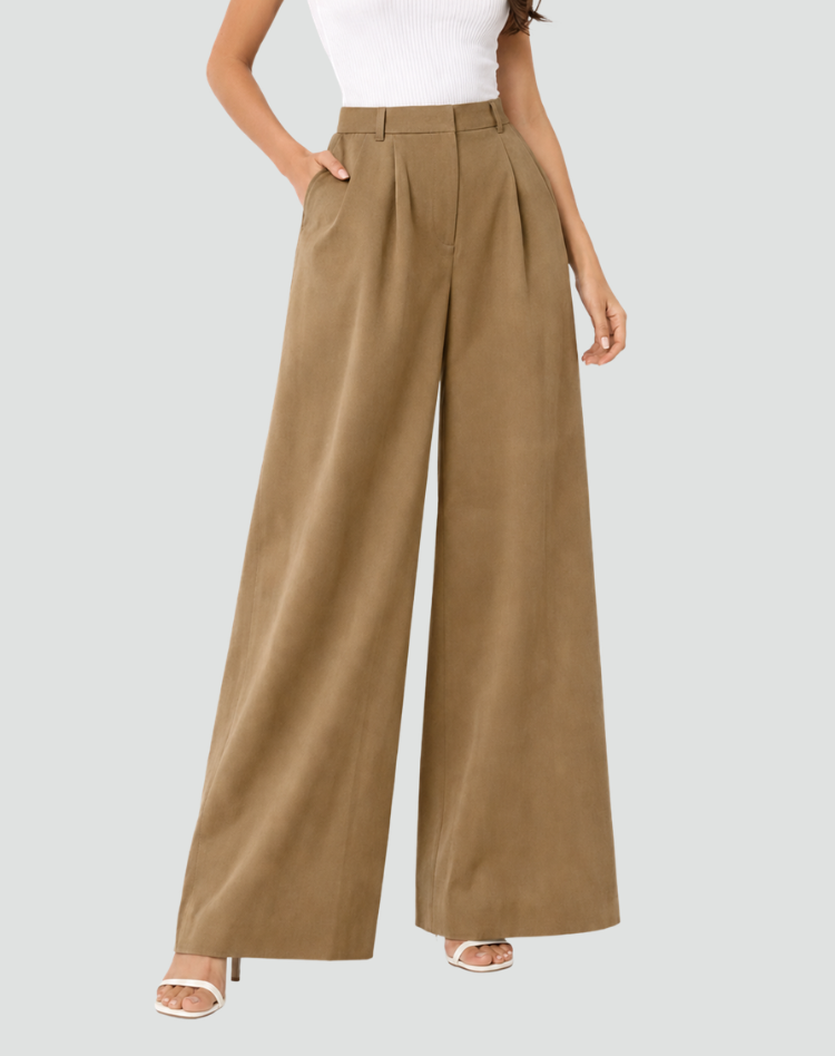Women's Wide-Leg Pants with High Waist