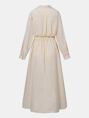 Women's Elegant Maxi Shirt Dress with Long Sleeves